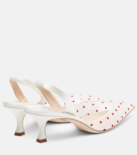 Carolyne 50 polka-dot mesh slingback pumps - Manolo Blahnik - Modalova