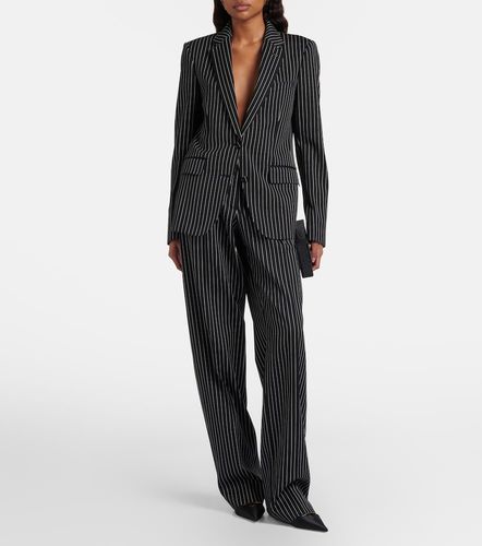 Pantaloni regular in lana e cotone a righe - Tom Ford - Modalova