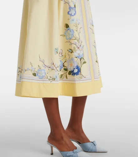 Floral cotton poplin midi dress - Self-Portrait - Modalova