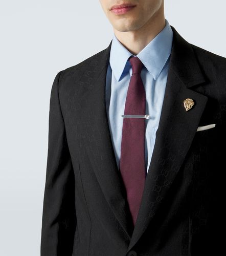 Corbata de algodón y seda de jacquard con GG - Gucci - Modalova