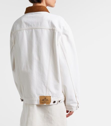 Prada Suede-trimmed denim jacket - Prada - Modalova