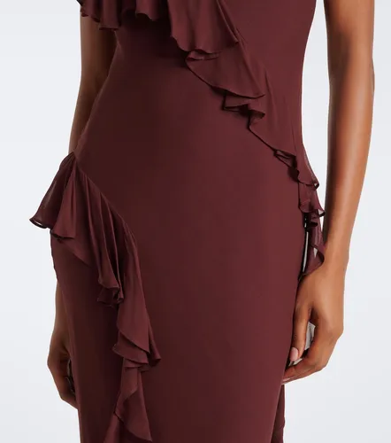 Mayara ruffled scarf-detail georgette gown - De La Vali - Modalova