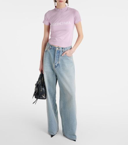 Camiseta cropped de jersey de algodón - Balenciaga - Modalova