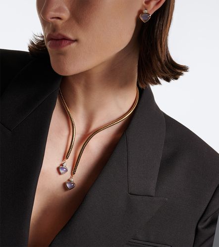 Collana Trisolina in 18kt con calcedonio e diamanti - Marina B - Modalova