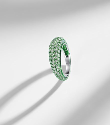 Lime Disco 18kt white gold ring with diamonds - Kamyen - Modalova