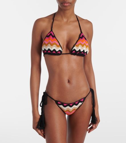Slip bikini in cotone a righe - Anna Kosturova - Modalova