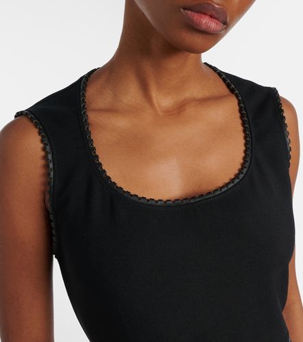 Alaïa Midikleid aus Wolle mit Leder - Alaia - Modalova