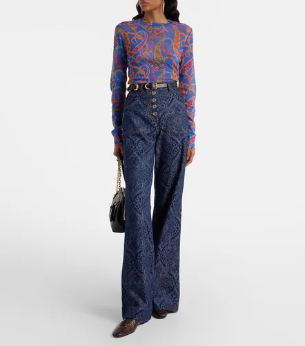 Top de tul semitransparente con paisley - Etro - Modalova