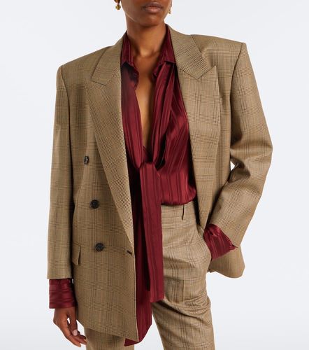Striped tie-neck silk jacquard blouse - Saint Laurent - Modalova