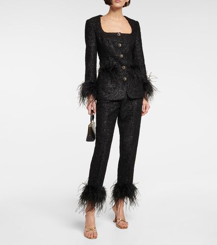 Jourdan feather-trimmed boucle pants - Rebecca Vallance - Modalova