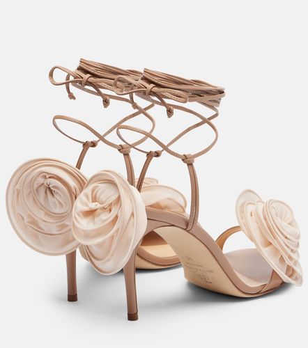 Floral-applique leather sandals - Magda Butrym - Modalova
