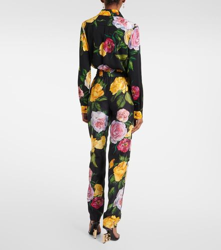 Floral silk straight pants - Dolce&Gabbana - Modalova