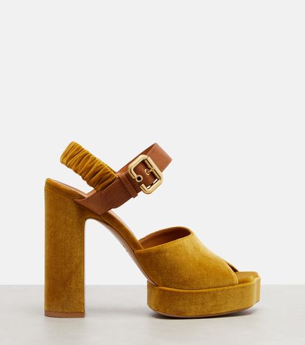 Aria 95 velvet platform sandals - Chloe - Modalova