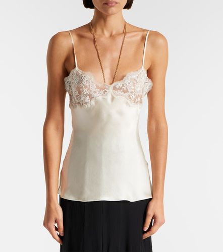 Lace-trimmed silk satin camisole - Chloe - Modalova