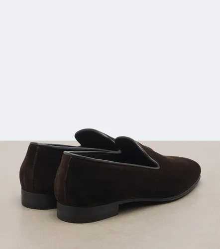 Marc leather-trimmed velvet loafers - The Row - Modalova