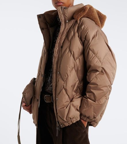 Piumino trapuntato con shearling - Brunello Cucinelli - Modalova