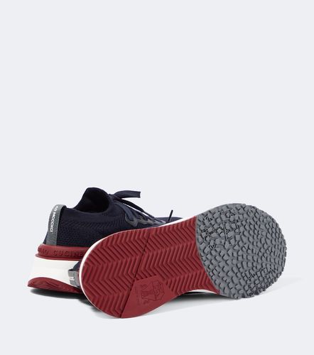 Sneakers aus Strick mit Leder - Brunello Cucinelli - Modalova
