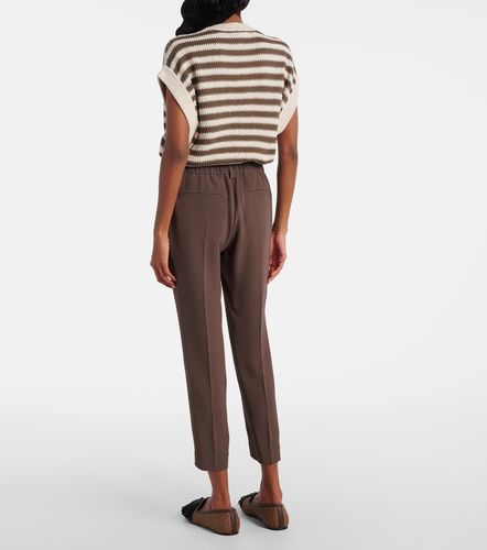 Cropped crepe slim pants - Brunello Cucinelli - Modalova