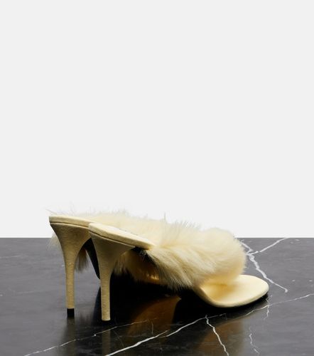 Shearling and leather thong sandals - Alaia - Modalova