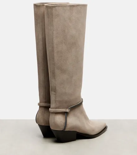 Monili suede knee-high boots - Brunello Cucinelli - Modalova