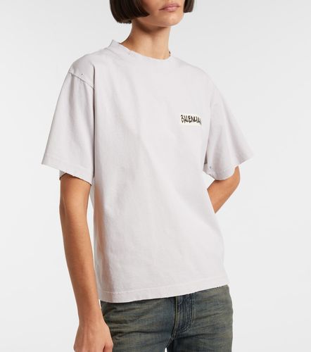 Camiseta en jersey de algodón con logo - Balenciaga - Modalova