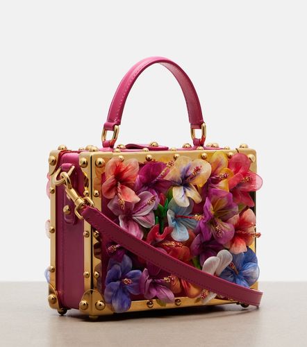 Dolce Box floral-applique leather box bag - Dolce&Gabbana - Modalova