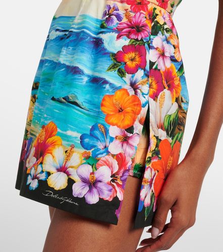 Vestido corto de algodón estampado - Dolce&Gabbana - Modalova