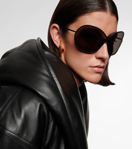 Alaïa Occhiali da sole oversize con logo - Alaia - Modalova