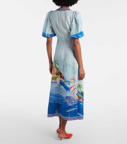 Alémais Vestido midi de lino estampado - Alemais - Modalova