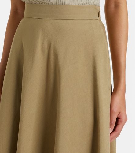 Falda midi de sarga de lino y seda - Max Mara - Modalova