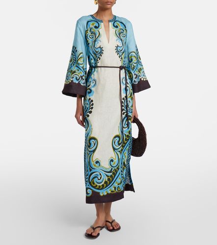 Alémais Vestido midi Natalia de lino estampado - Alemais - Modalova