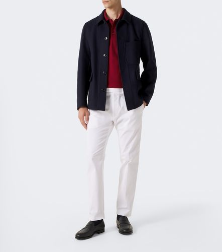Polo de piqué de algodón con Check - Burberry - Modalova