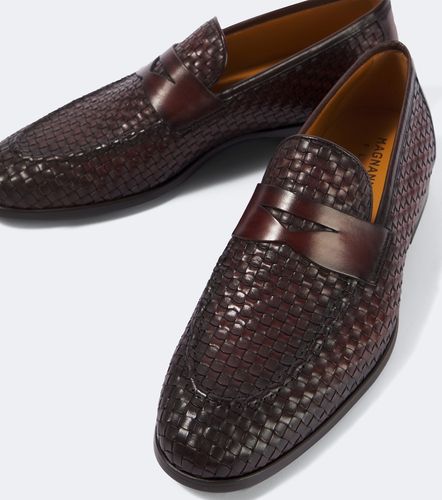 Woven leather penny loafers - Magnanni - Modalova