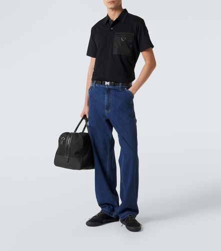 Prada Polo in cotone con Re-Nylon - Prada - Modalova