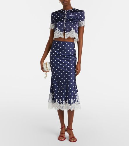 Cropped-Top aus Satin mit Spitze - Self-Portrait - Modalova