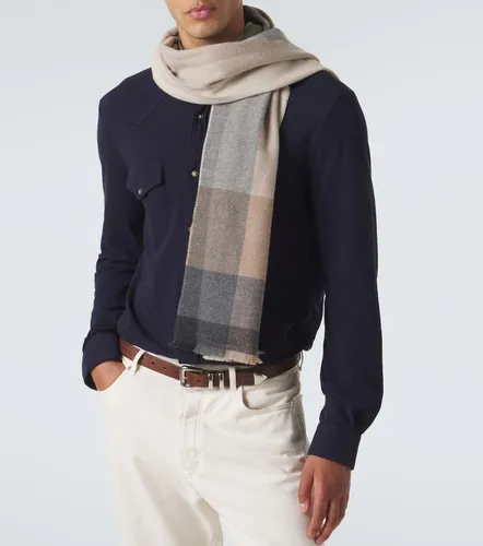 Sciarpa in lana e cashmere a quadri - Brunello Cucinelli - Modalova