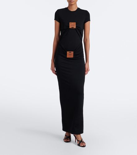 Maxikleid aus Jersey mit Leder - Jean Paul Gaultier - Modalova