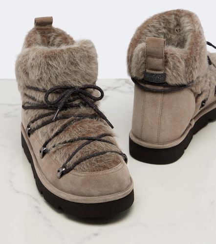 Botas de nieve de borrego y ante con cuentas Monili - Brunello Cucinelli - Modalova