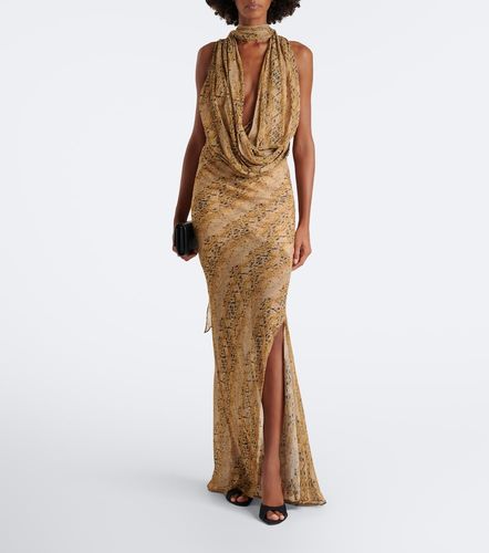 Isolde draped snake-print georgette top - De La Vali - Modalova