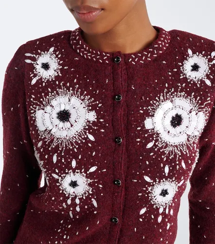 Embellished floral wool-blend cardigan - Jacques Wei - Modalova