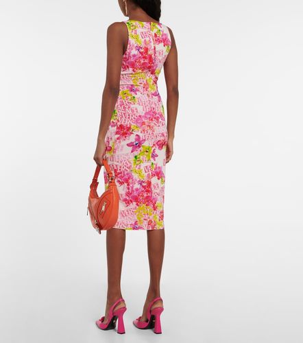 Abito midi in crêpe con stampa - Versace - Modalova