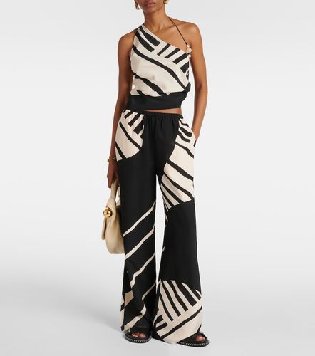 Arte printed one-shoulder silk satin crop top - SIR - Modalova