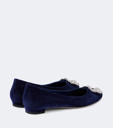Ballerinas Hangisi aus Samt mit Kristallen - Manolo Blahnik - Modalova