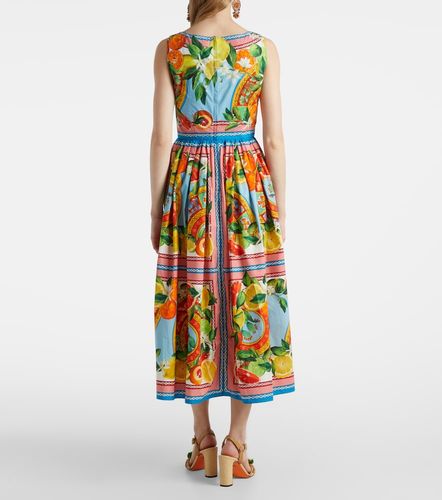 Abito midi in cotone con stampa - Dolce&Gabbana - Modalova
