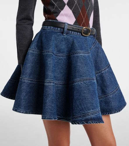 Minifalda de denim con cinturón - Self-Portrait - Modalova