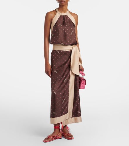 Printed halterneck silk twill top - Valentino - Modalova