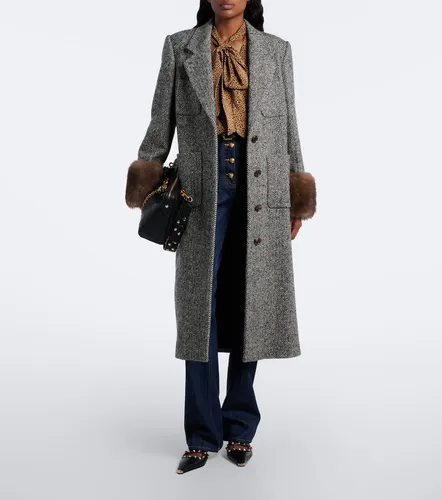 Mantel aus einem Wollgemisch mit Shearling - Valentino Garavani - Modalova