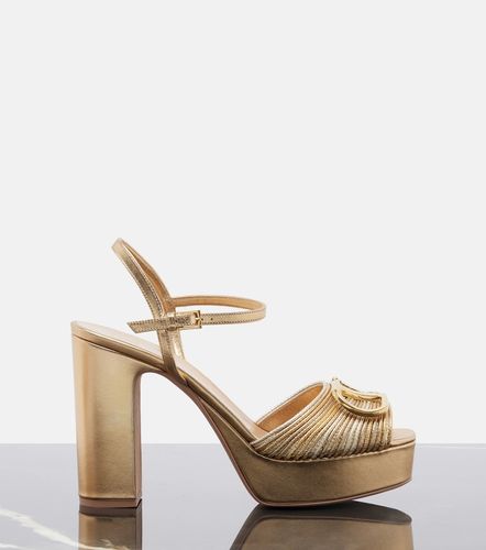 VLogo metallic leather platform sandals - Valentino Garavani - Modalova