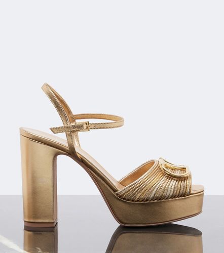 VLogo metallic leather platform sandals - Valentino Garavani - Modalova