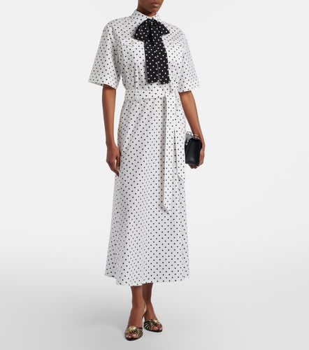 Vestido midi de popelín de algodón con lunares - Valentino Garavani - Modalova